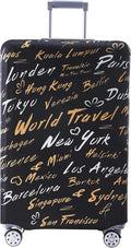 Travelkin Luggage Covers For Suitcase Tsa Approved,Suitcase Cover Protector Fit 18-32 Inch Luggage (World City, XL)
