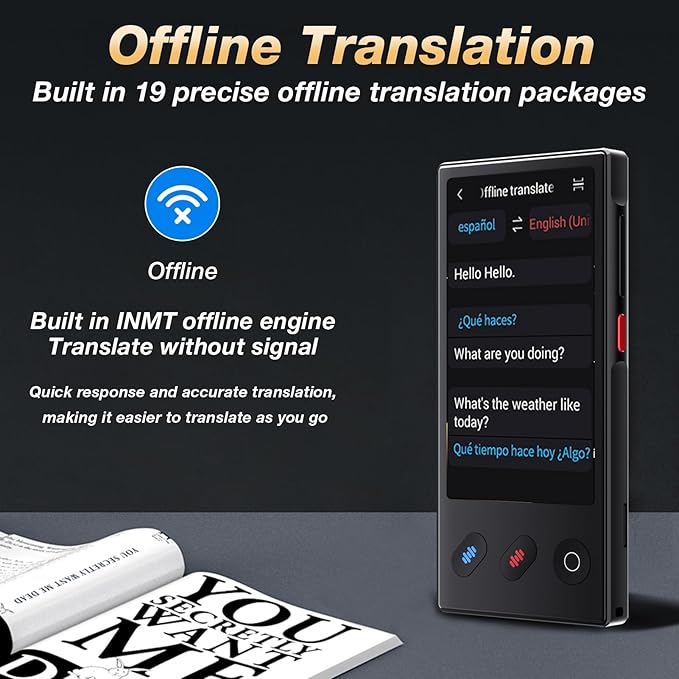 Language Translator Device 2025, AI & ChatGPT & No WiFi Needed, Real-Time Two Way Voice/Photo Translation, 148+ Languages Offline/Online, Portable for Business, Learning & Global Travel