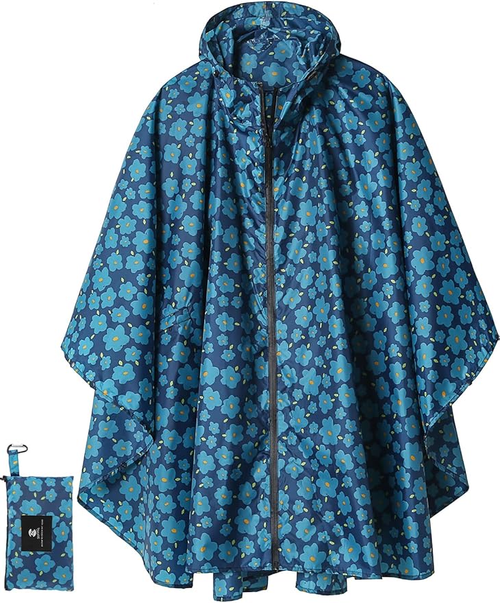 SaphiRose Unisex Rain Poncho Raincoat Hooded for Adults Women with Pockets