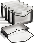 ThinkTex Plastic Expanding File Folder, Transparent envelopes with Snap Closure, No Dividers, Large Capacity, Fit Letter/A4 Size - 5 Packs