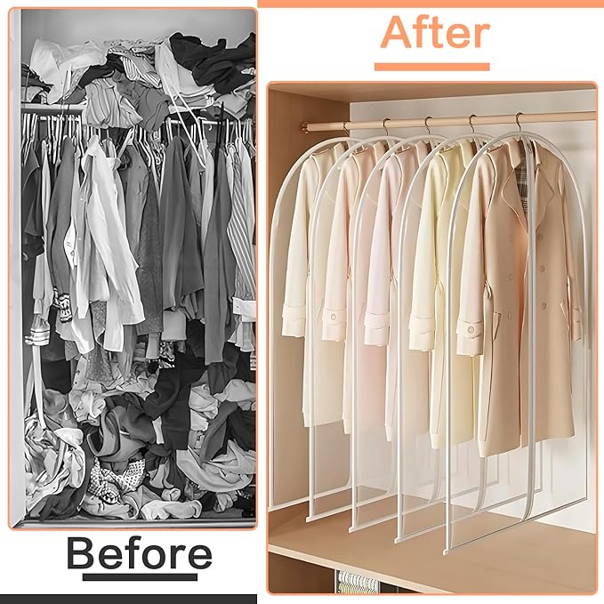 Garment Bags for Hanging Clothes Travel (set of 12) Clothing Suit Bags for Closet Storage Wedding Dress Garment Bag with Zipper Gown Garment Bag for Long Dresses