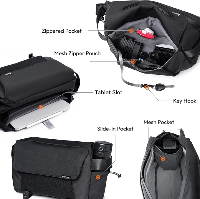ULANZI BP11 8L Camera Sling Bag with Tripod Holder for Men Women, Lightweight Splash-proof DSLR/Mirrorless Anti-Theft Crossbody Bag for Travel Hiking Photography Customizable Front Pocket Camera Bag