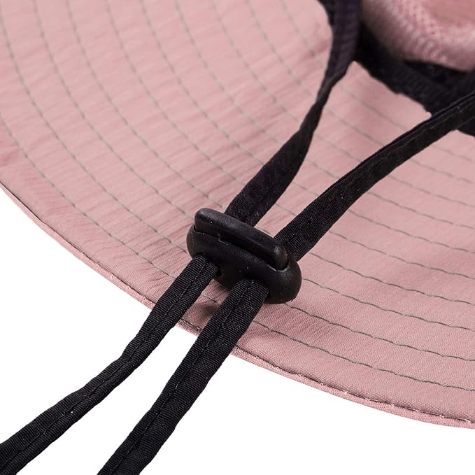 Rosoz Ponytail Sun Bucket Hats for Women UV Protection Foldable Mesh Wide Brim Hiking Beach Fishing Summer Safari