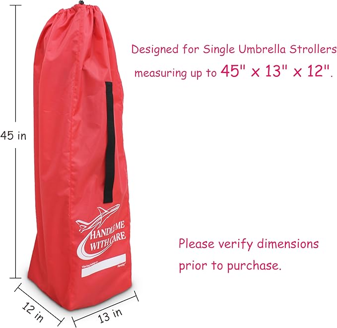 Stroller Travel Bag for Airplane, for Single Umbrella Strollers, Black