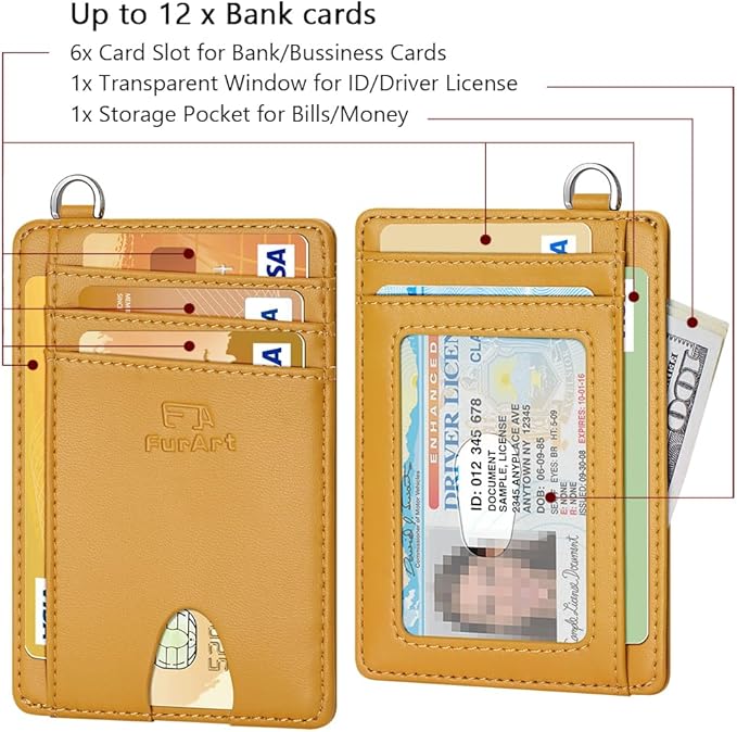 FurArt Slim Minimalist Wallet, Front Pocket Wallets, RFID Blocking, Credit Card Holder for Men & Women