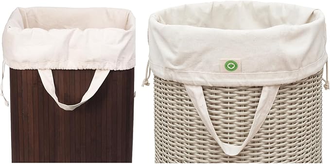 Heavy Duty Laundry Hamper Bags - Extremely Sturdy, Durable Canvas Replacement Laundry Hamper Liner - Works for Round & Square Hampers with Drawstring Closure (3 Pack)