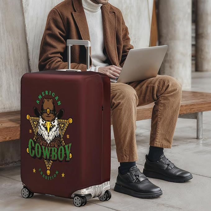 HYPER VENTURE Washable Luggage Cover - Fashion Suitcase Protector Fits 23-26 Inch Luggage (Eagle Glory, M)