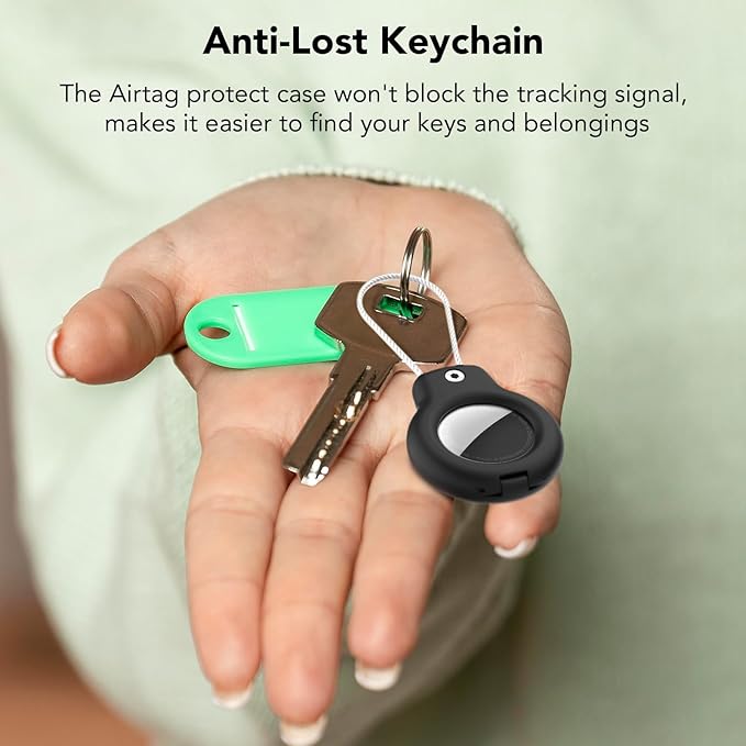 HATALKIN Compatible for Air Tag Holder for Keychain Case with Screen Protector,IP68 Waterproof for Air Tags Key Chain for Apple Tag GPS Tracker,for Air Tags-2 Pack Holder for Luggage Key,Backpack