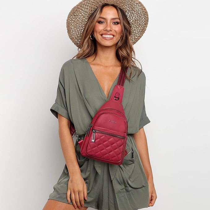 Sling Bag For Women Fanny Pack Crossbody Travel Shoulder Belt Bags Tote Backpack Purse Faux Leather