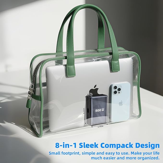 500W Fast Charging 8 Port USB C Charger Block with Nylon Fast Charging Cable, Multi-Device Charging Station Wall Desktop Charger with GaN Ⅲ Technology, USB-C Charger Adapter for MacBook/iPad/iPhone 16