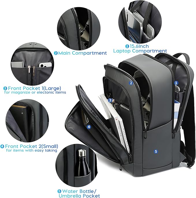BANGE 28L Everyday Carry Backpack – Fits 15.6 Inch Laptop, Waterproof & Durable Lightweight Pack for Travel, Work, Hiking, and Commuting – Men & Women