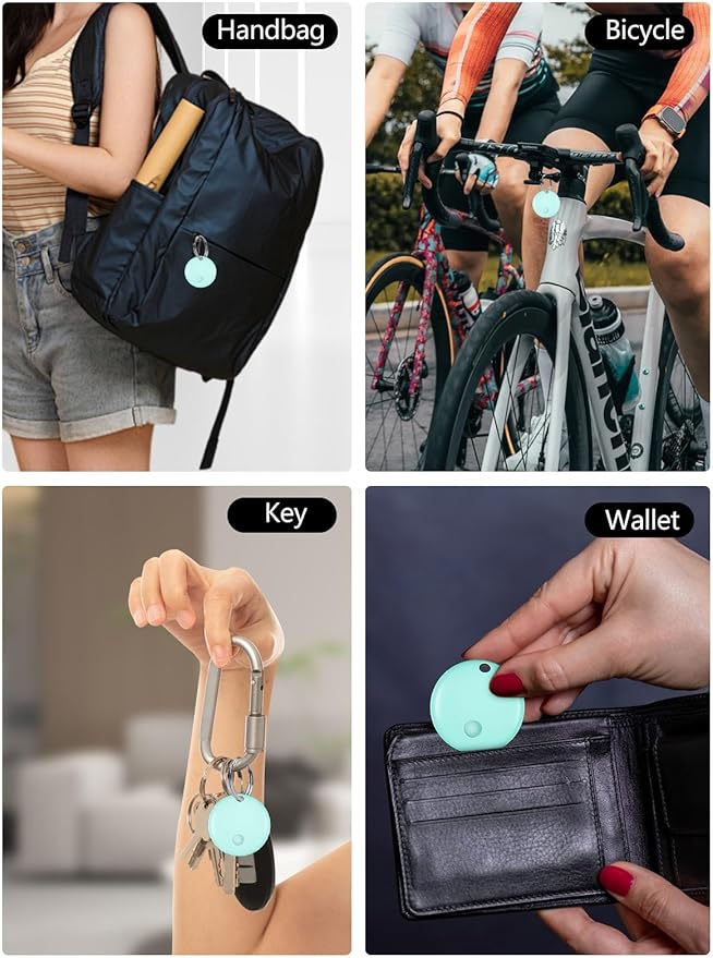 Tracker Tags, Item Finder Work with Apple Find My (iOS Only), Tracking Device Locator Smart Tag for Luggage, Keys, Wallet, Bike, Pets, Bags (Blue, 1 Pack)