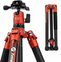Fotopro Carbon Fiber Tripod for Camera 2lbs Ultralight 62 Inch Travel Camera Tripod Max Loads Up 22lbs X-Aircross 3 Orange