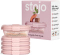 STOJO Collapsible Sandwich Box – 24oz, Reusable Food Storage Container, Silicone Bowl for Hot/Cold Food – Meal Prep, Lunch, Camping, Hiking – Dishwasher Safe (Set of 5, Translucent Carnation)