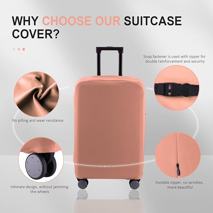 Travel Luggage Cover - Scratch-Resistant Fit 19-33 Inch, Pink, 3XL