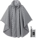 Rain Poncho Jacket Coat Hooded Zipper Style for Women/Men/Adult with Pocket