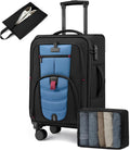 Carry On Luggage 22x14x9 Airline Approved, 22-Inch Suitcases with Spinner Wheels, Softside Carry-on Luggage with TSA Lock for Men Women Business Trip, Lightweight Large Capacity Luggage for Travel