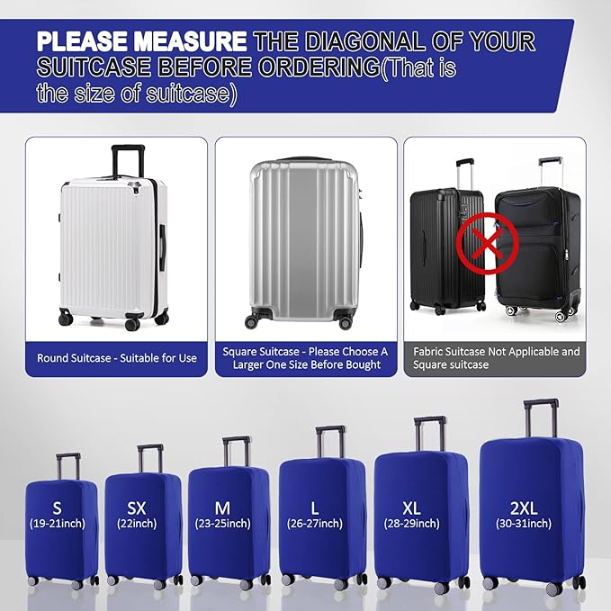 Travel Luggage Cover - Scratch-Resistant Suitcase Protector (Blue, S(19-21 inch))