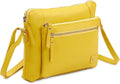 Wise Owl Accessories Small Soft Pebbled Real Leather Crossbody Handbags Purses Sling Crossover Shoulder Bag