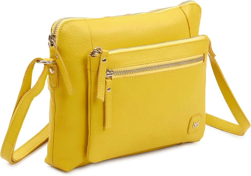 Wise Owl Accessories Small Soft Pebbled Real Leather Crossbody Handbags Purses Sling Crossover Shoulder Bag