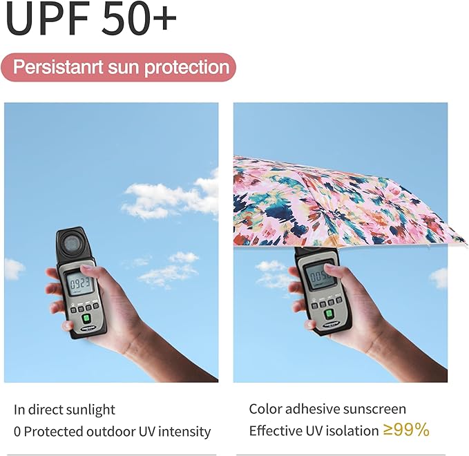 Color Coated Sun Umbrella UV Protection Compact Folding Windproof Parasols Travel Auto Open Close Shade Blocking UV