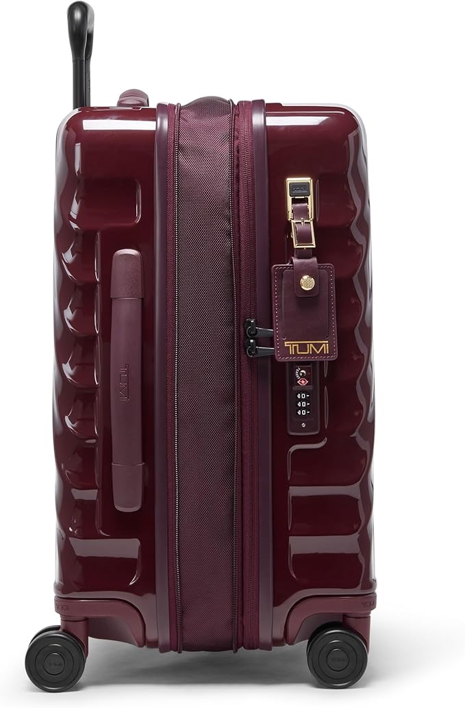 TUMI - 19 Degree International Expandable 4 Wheeled Carry-On - Hard Shell Suitcase - 21.8" X 14.0" X 9.0" - Wine