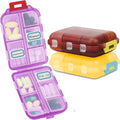 Small Pill Case Travel Pill Box Cute Pill Organizer for Purse Portable Daily Medicine Organizer 10 Compartment Pill Holder for Vitamins, Fish Oil, Supplements