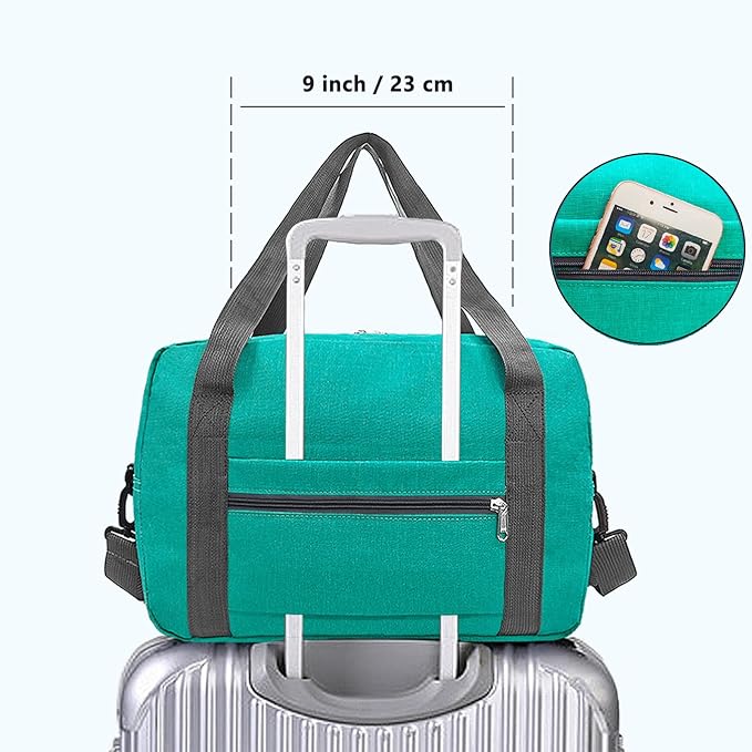For Spirit Airlines Personal Item Bag 18x14x8 in Underseat Carry-on Luggage foldable Travel Duffle Bag for Airplanes(30L, Teal)