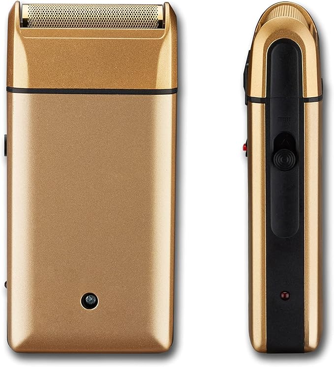 Retro Electric Razors for Men with Beard Trimmer, Rechargeable Mens Titanium- Plated Foil Shavers, Strong Power (Gold)