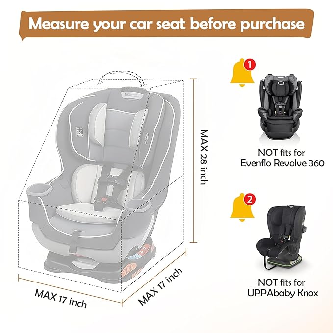 YOREPEK Padded Car Seat Backpack for Air Travel, Baby Travel Essentials for Flying, Car Seat Protector Bag for Baby Travel, Car Seat Bag for Airplane Travel (All Black)
