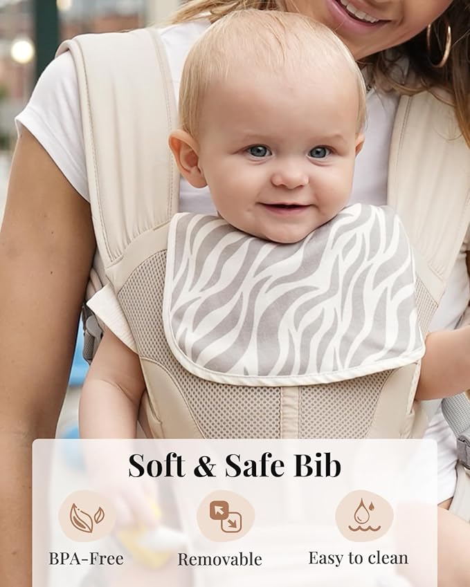 MOMTORY Carryall™ Pro Baby Carrier, Safety-Certified 6-in-1 Baby Carrier Newborn to Toddler, Detachable Baby Holder Carrier with Hip Seat, Ergonomic Cozy Baby Body Carrier for 7-50lbs, Khaki