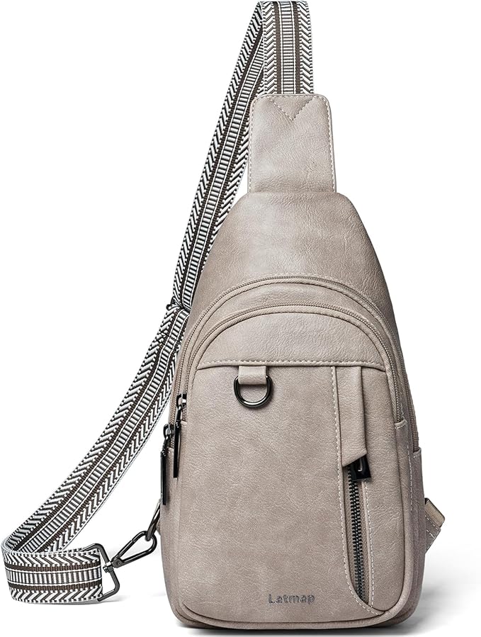 7L Sling Bag for Women Men Leather Small Sling Backpack Daypack Anti Theft Fanny Pack Crossbody Purse Travel