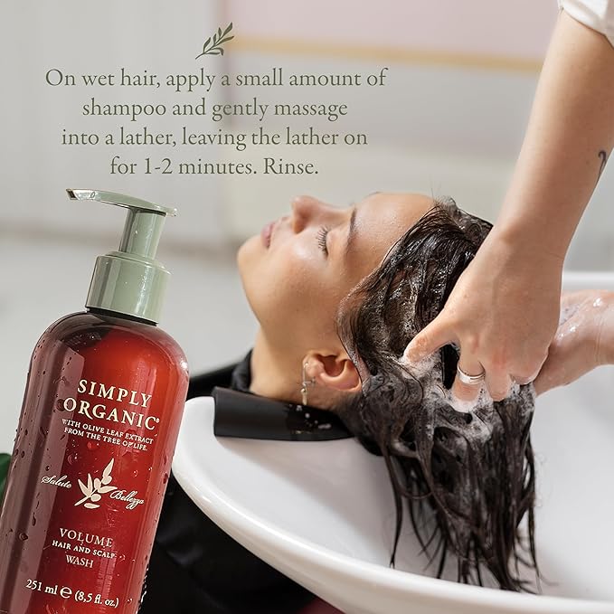 Thinning Hair Volumizing Shampoo Scalp Wash, Made in Italy, All Natural Cruelty Free Hair Care for Women & Men, Sweet Orange, Ylang Ylang, Olive Leaf Extract, 251ml/8.5floz, VOLUME