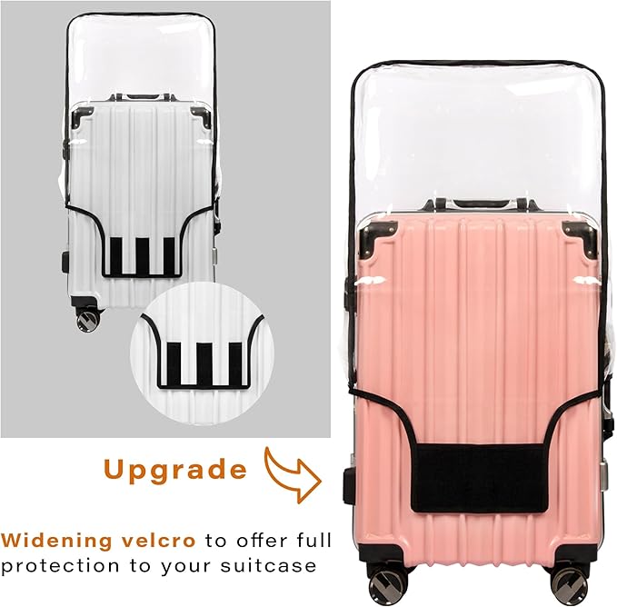 Clear PVC Suitcase Cover Protectors Transparent Luggage Covers Waterproof Wheeled Suitcase Dust Cover Dustproof Travel Luggage Sleeve Protector 3PCS (Thickened)