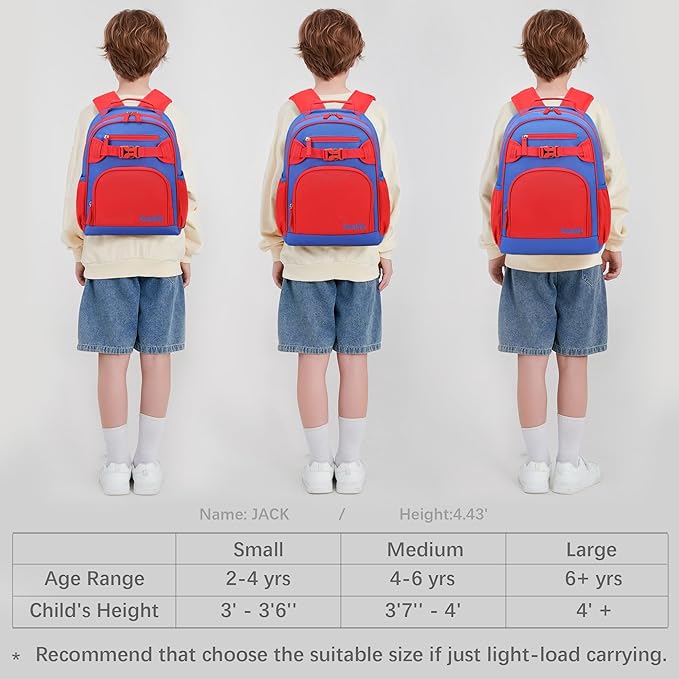 Cute Mini Toddler Backpacks for Boys 2-4 Little Kids Backpack Preschool Bookbag (Red Navy Blue)
