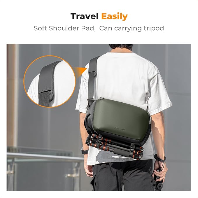 K&F Concept 2 in 1 Sling Bag Everyday Shoulder Bag & Multifunction Photography Crossbody Camera DSLR Backpack Portable Bag