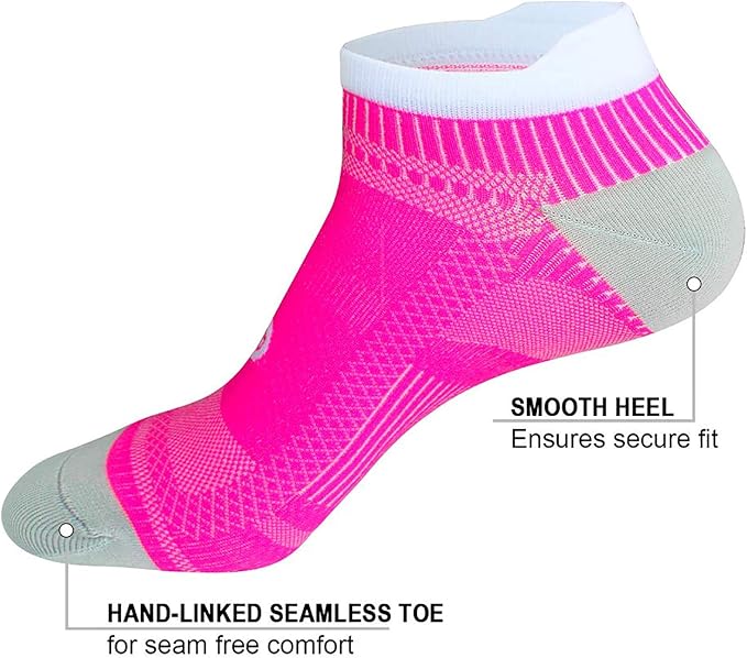 PAPLUS Ankle Compression Sock for Men and Women 2/4/6 Pairs, Low Cut Compression Running Sock with Ankle Support