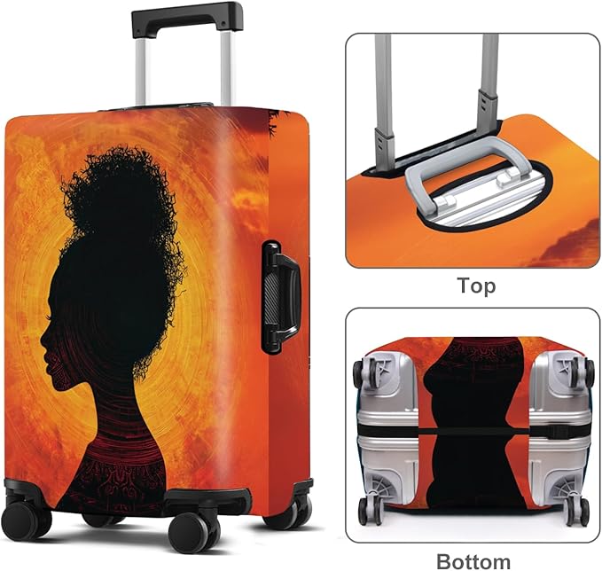 Luggage Cover Washable Suitcase Protector Anti-scratch Suitcase cover Fits 20-34 Inch Luggage (Girl-3, M(24-26inch suitcase))
