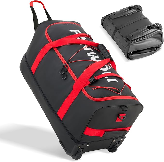 Fanwoli 30'' Rolling Duffel Bag with 2 Wheels - No-Sag Design for Heavy Loads, Expandable 100L-120L Luggage with Soft Handle & Lock, Waterproof Foldable Lightweight with for Travel, Camping,Moving