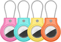 Waterproof Airtag Holder,4 Pack Airtag Case with Secure Lock,Airtags Keychain for Apple Air tag,Anti-Lost Protective Case Air tags Accessories for GPS Tracker Luggage,Key,Pet-Orange/Yellow/Green/Pink