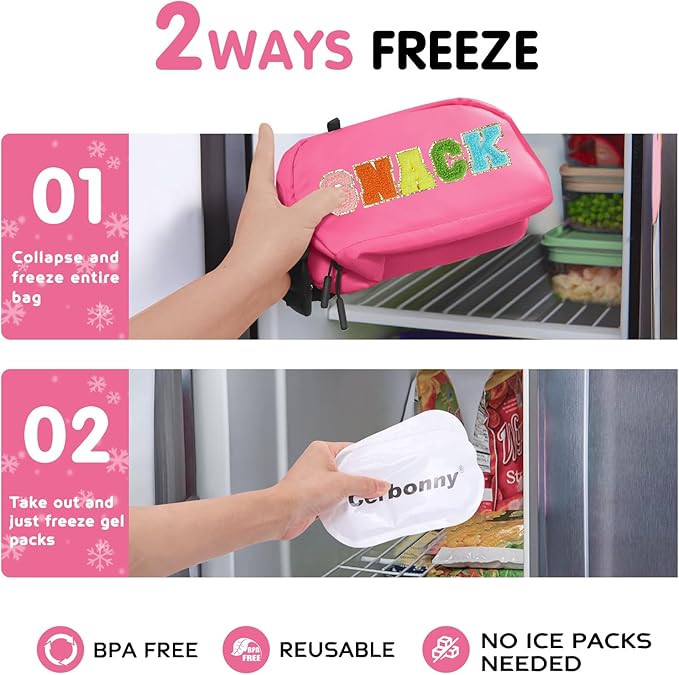 Freezable Lunch Bag for Work School Travel,Leak-Proof Small Lunch Bag