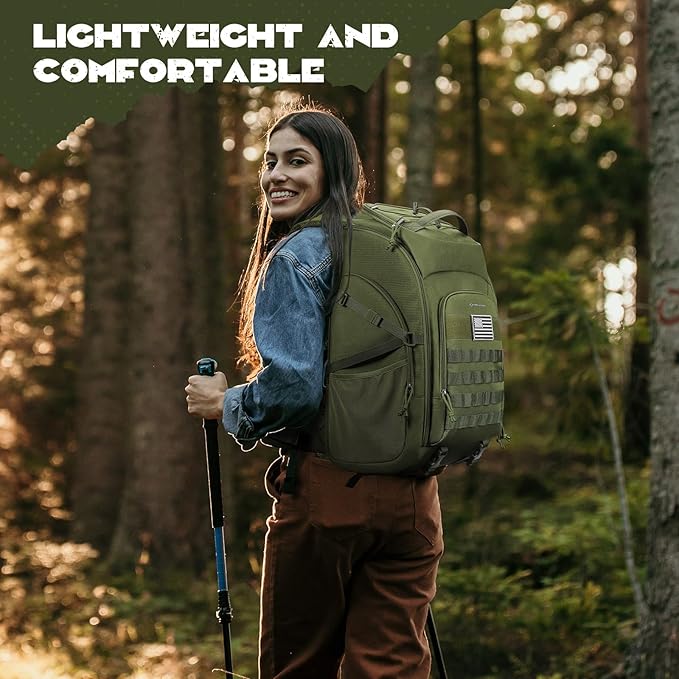 Maelstrom Tactical Backpack for Men, 40L Military Backpack,Water Resistant Assault Pack for Women, 3-Day Bug Out Bag for Hiking, Camping, Gym with Molle System-Army Green