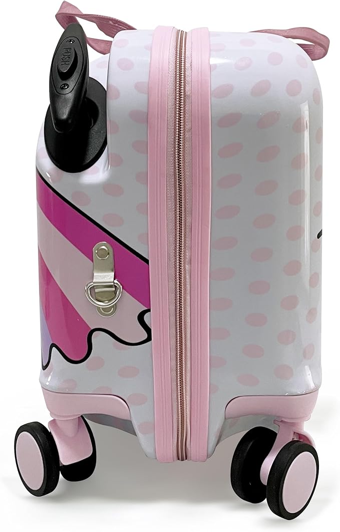 Fast Forward 18" Hello Kitty Kids Ride on Luggage-Hardshell Rolling Travel Suitcase-Lightweight Ride On Suitcase For Kids