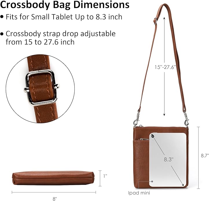 befen Genuine Leather Small Crossbody Purses for Women Travel Cross Body Bags Lightweight with Adjustable Shoulder Strap