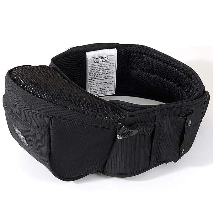 Sunveno Hip Baby Carrier with Seat,Ergonomic Baby Hip Carrier, Front-Facing Baby Holder, Anti-Slip Seat Surface, Wide and Adjustable Waistband, Multiple Pockets, Newborn to Toddler up to 45lbs, Black
