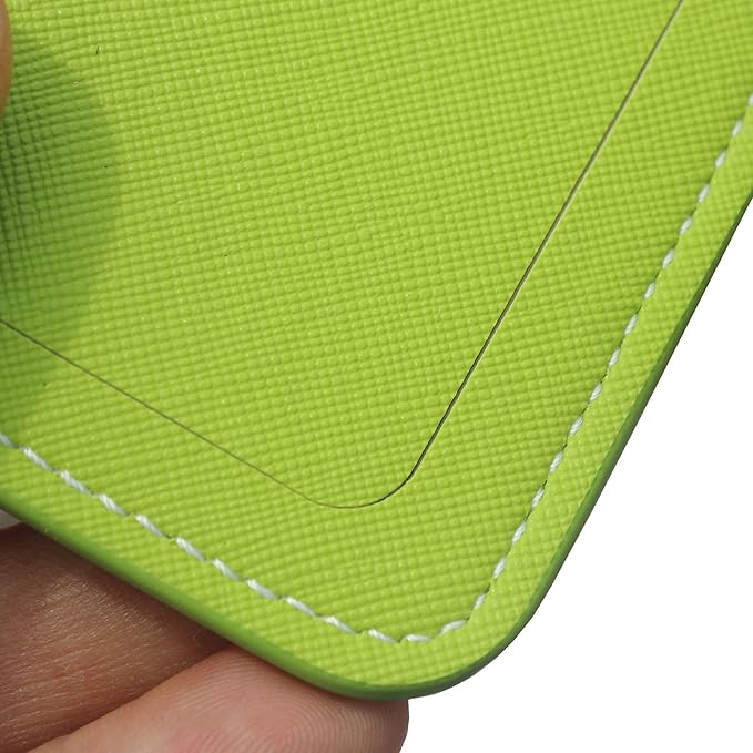Luggage Tags for Suitcases-Leather Luggage Tag 4 Pack with Loops Cute Bag/Backpack/Suitcase Tags Travel Essentials for Flying (Limegreen)