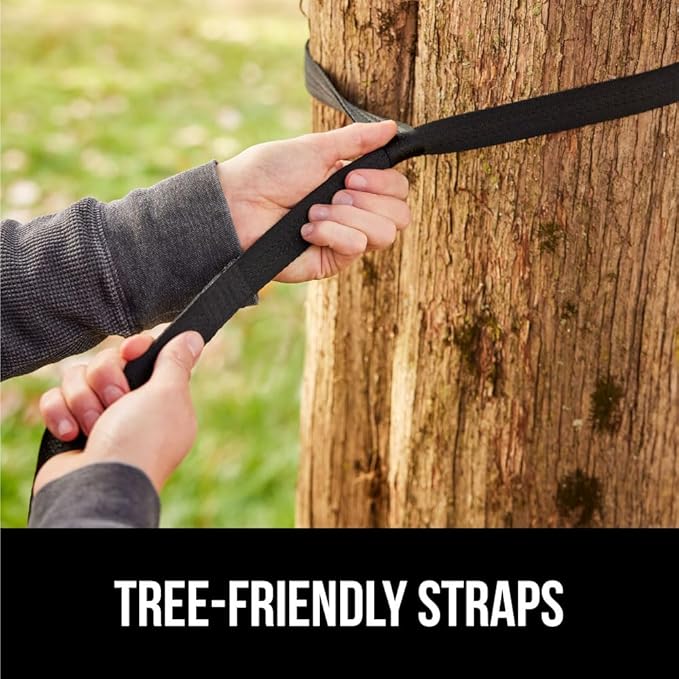 GORILLA GRIP Durable Portable Camping Hammock, Holds 400lbs with Heavy Duty Tree Straps, Comfortable Travel Swing, Camp Hammocks, Easy to Use and Install, Outdoor Essentials, Purple, 9x4.5 FT
