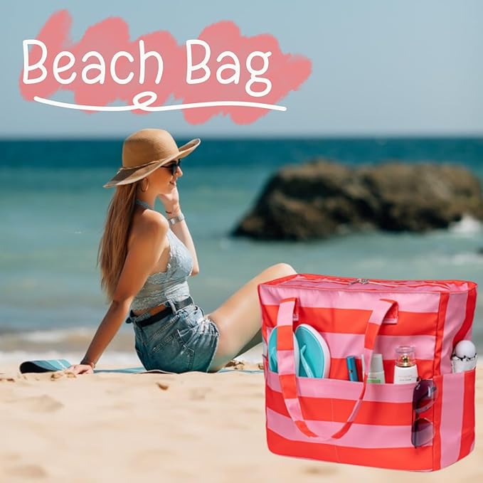 Waterproof Beach Tote Pool Bags for Women Ladies Extra Large Gym Tote Carry On Bag With Wet Compartment for Weekender Travel