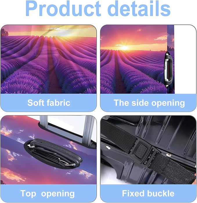 Luggage Cover Washable Suitcase Protector Anti-Scratch,Stretchable Fit for 20-34Inch Luggage Durable Travel Bag Cover with Zipper Closure (Lavender, S(fits 20-22inch suitcase))
