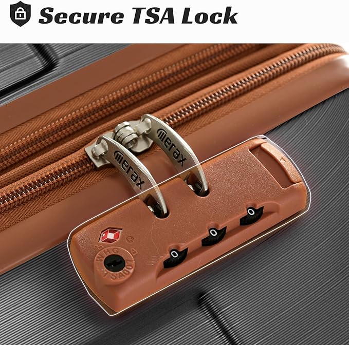 Merax 24 Inch Expandable Checked Luggage, Hardshell ABS Medium Suitcase with Spinner Wheels, TSA Lock, Lightweight Travel Suitcase for Long Trips and Vacations
